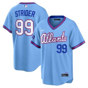 Spencer Strider Atlanta Braves Powder Blue 2026 City Connect Stadium Jersey - All Stitched