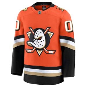 Alternative view of Custom Anaheim Ducks Orange Home Premium Jersey - All Stitched