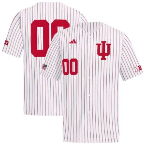 Custom Indiana Hoosiers Baseball White Pinstripe Jersey - All Stitched