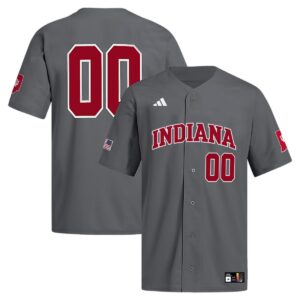 Custom Indiana Hoosiers Baseball Grey Jersey - All Stitched