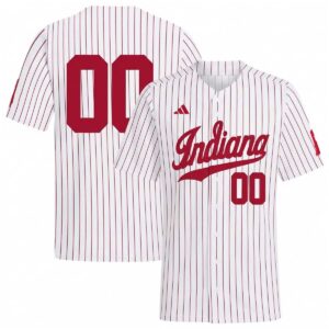 Custom Indiana Hoosiers Baseball White Pinstripe Game Jersey - All Stitched