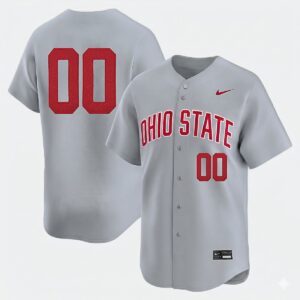 Custom Ohio State Buckeyes Baseball Grey Limited Jersey - All Stitched