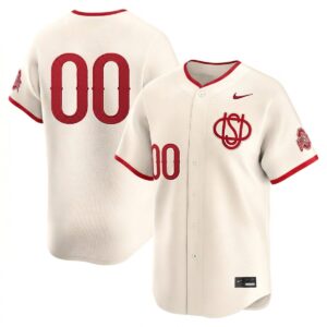 Custom Ohio State Buckeyes Baseball Cream Limited Jersey - All Stitched