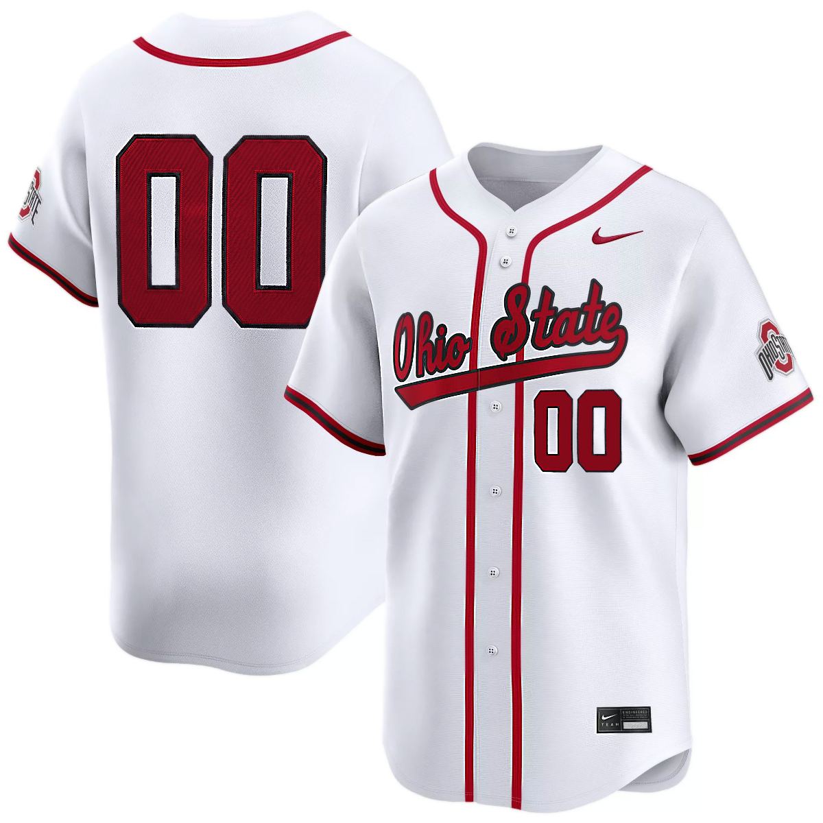 Custom Ohio State Buckeyes Baseball White Vapor Limited Jersey - All Stitched