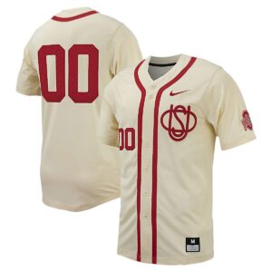Custom Ohio State Buckeyes Baseball Cream Game Jersey - All Stitched