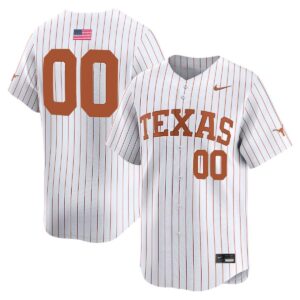Custom Texas Longhorns Baseball White Pinstripe Vapor Limited Jersey - All Stitched