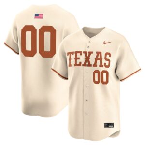 Custom Texas Longhorns Baseball Cream Vapor Limited Jersey - All Stitched