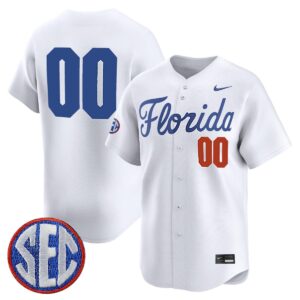 Custom Florida Gators Baseball White Vapor Limited Jersey w/ SEC Patch - All Stitched