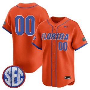 Custom Florida Gators Baseball Orange Vapor Limited Jersey w/ SEC Patch - All Stitched