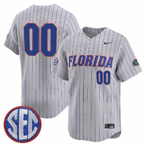 Custom Florida Gators Baseball Grey Vapor Limited Jersey w/ SEC Patch - All Stitched