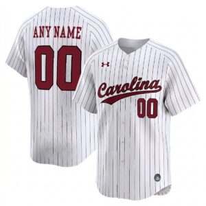 Custom South Carolina Gamecocks Baseball White Pinstripe Limited Jersey - All Stitched