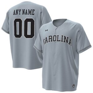 Custom South Carolina Gamecocks Baseball Grey Game Jersey - All Stitched