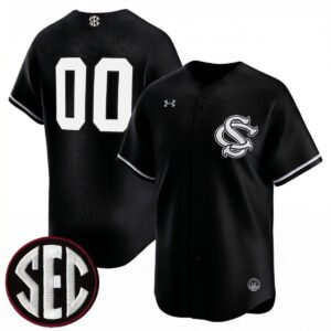 Custom South Carolina Gamecocks Baseball Black Performance Limited Jersey w/ SEC Patch - All Stitched