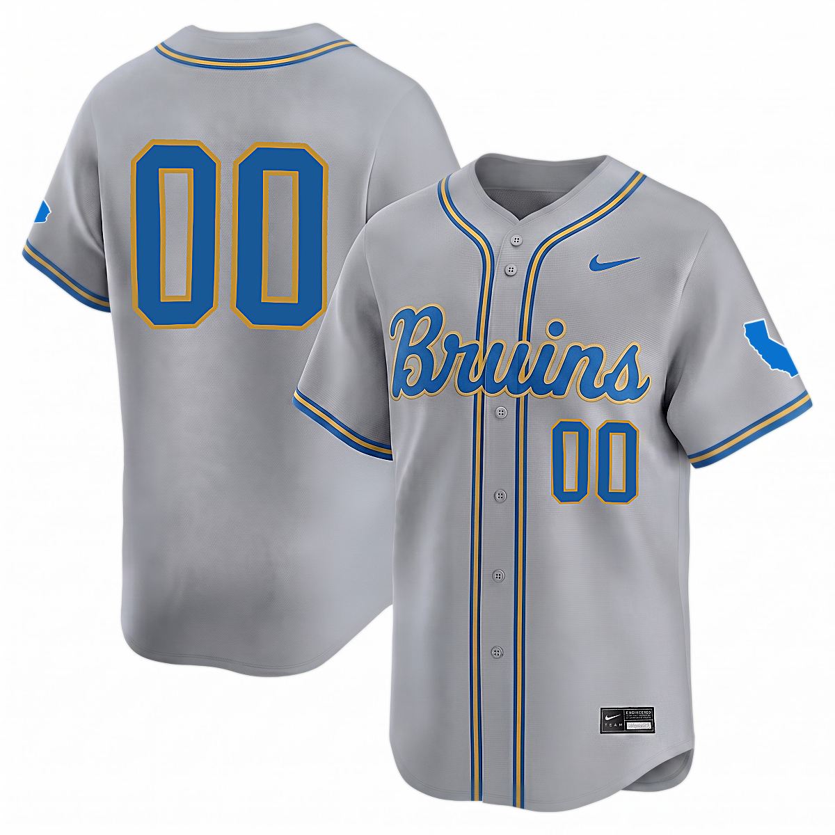 Custom UCLA Bruins Baseball Grey Limited Jersey - All Stitched