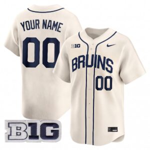 Custom UCLA Bruins Baseball Cream Limited Jersey w/ B1G Patch - All Stitched