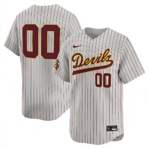 Custom Arizona State Sun Devils Baseball Grey Pinstripe Limited Jersey - All Stitched