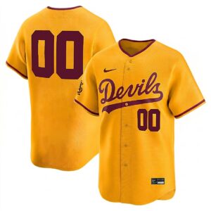 Custom Arizona State Sun Devils Baseball Gold Limited Jersey - All Stitched