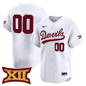 Custom Arizona State Sun Devils Baseball White Limited Jersey w/ XII Patch - All Stitched
