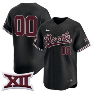Custom Arizona State Sun Devils Baseball Black Limited Jersey w/ XII Patch - All Stitched