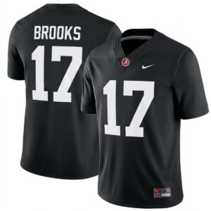 Lotzeir Brooks Alabama Crimson Tide Football Black Game Jersey - All Stitched