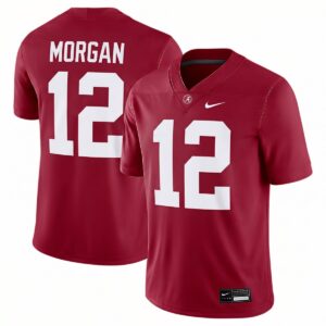 Red Morgan Alabama Crimson Tide Football Crimson Game Jersey - All Stitched