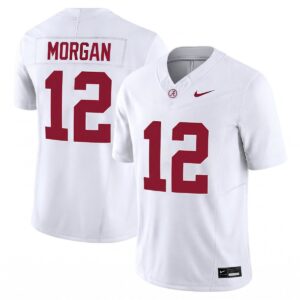 Red Morgan Alabama Crimson Tide Football White Limited Jersey - All Stitched