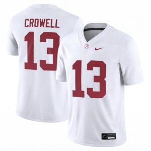 EJ Crowell Alabama Crimson Tide Football White Game Jersey - All Stitched