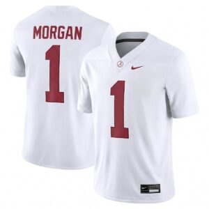 Cederian Morgan Alabama Crimson Tide Football White Game Jersey - All Stitched