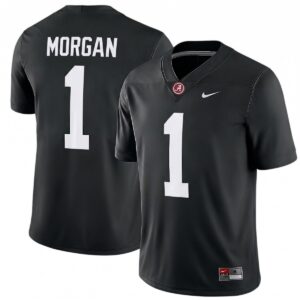 Cederian Morgan Alabama Crimson Tide Football Black Game Jersey - All Stitched