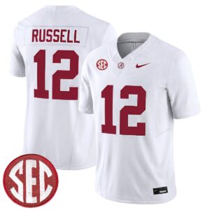 Keelon Russell Alabama Crimson Tide Football White Limited Jersey w/ SEC Patch - All Stitched