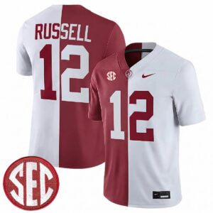 Keelon Russell Alabama Crimson Tide Football Alternate Crimson White Split Limited Jersey w/ SEC Patch - All Stitched