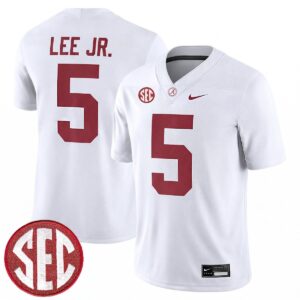 Dijon Lee Jr. Alabama Crimson Tide Football White Game Jersey w/ SEC Patch - All Stitched