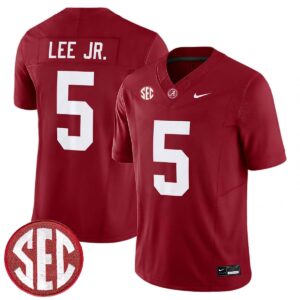 Dijon Lee Jr. Alabama Crimson Tide Football Crimson Limited Jersey w/ SEC Patch - All Stitched