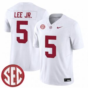 Dijon Lee Jr. Alabama Crimson Tide Football White Limited Jersey w/ SEC Patch - All Stitched