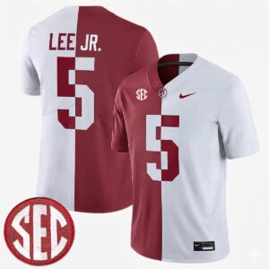 Dijon Lee Jr. Alabama Crimson Tide Football Alternate Crimson White Split Limited Jersey w/ SEC Patch - All Stitched