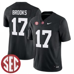 Lotzeir Brooks Alabama Crimson Tide Football Black Limited Jersey w/ SEC Patch - All Stitched