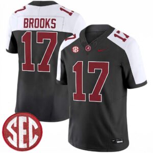 Lotzeir Brooks Alabama Crimson Tide Football Alternate Black Limited Jersey w/ SEC Patch - All Stitched
