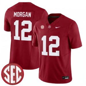 Red Morgan Alabama Crimson Tide Football Crimson Limited Jersey w/ SEC Patch - All Stitched