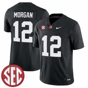 Red Morgan Alabama Crimson Tide Football Black Limited Jersey w/ SEC Patch - All Stitched