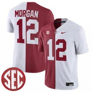 Red Morgan Alabama Crimson Tide Football Alternate Crimson White Split Limited Jersey w/ SEC Patch - All Stitched