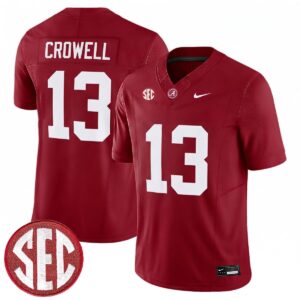 EJ Crowell Alabama Crimson Tide Football Crimson Limited Jersey w/ SEC Patch - All Stitched