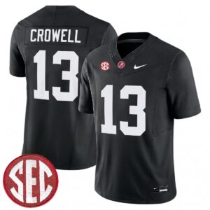 EJ Crowell Alabama Crimson Tide Football Black Limited Jersey w/ SEC Patch - All Stitched
