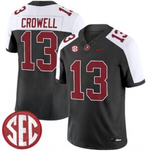 EJ Crowell Alabama Crimson Tide Football Alternate Black Limited Jersey w/ SEC Patch - All Stitched