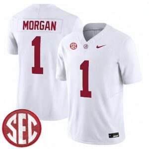 Cederian Morgan Alabama Crimson Tide Football White Limited Jersey w/ SEC Patch - All Stitched