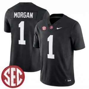 Cederian Morgan Alabama Crimson Tide Football Black Limited Jersey w/ SEC Patch - All Stitched