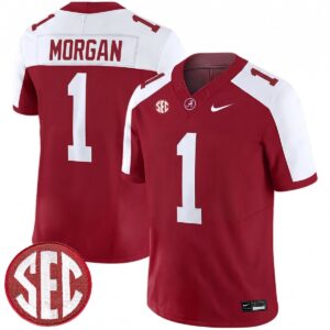 Cederian Morgan Alabama Crimson Tide Football Alternate Crimson Limited Jersey w/ SEC Patch - All Stitched