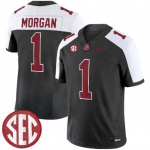 Cederian Morgan Alabama Crimson Tide Football Alternate Black Limited Jersey w/ SEC Patch - All Stitched