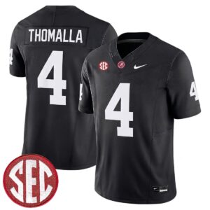 Jett Thomalla Alabama Crimson Tide Football Black Limited Jersey w/ SEC Patch - All Stitched