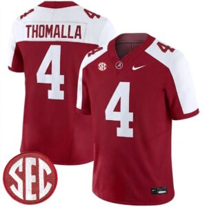Jett Thomalla Alabama Crimson Tide Football Alternate Crimson Limited Jersey w/ SEC Patch - All Stitched