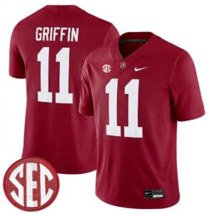 Xavier Griffin Alabama Crimson Tide Football Crimson Game Jersey w/ SEC Patch - All Stitched